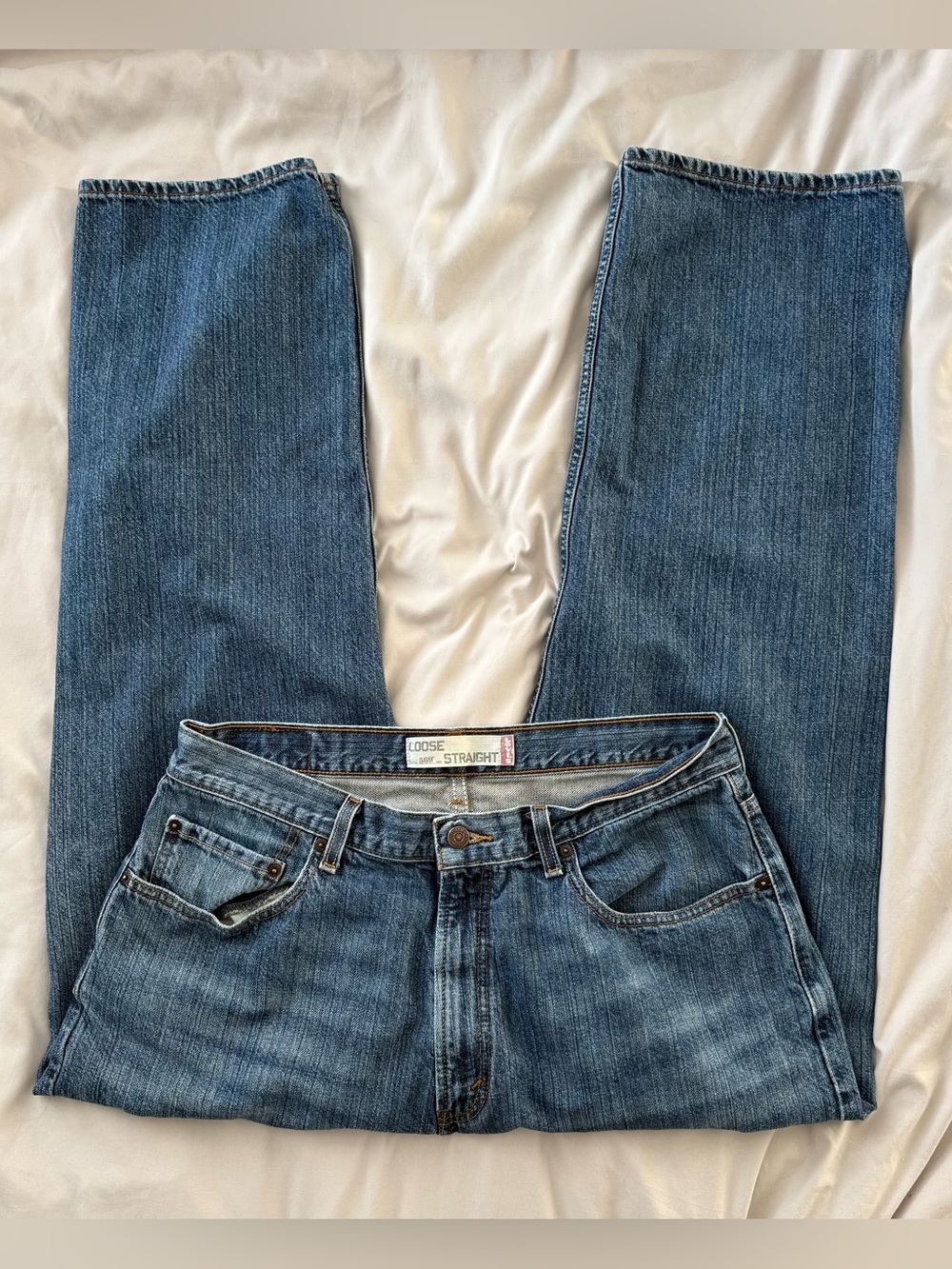 Vintage Y2K Levis 569 Loose Straight Jeans Medium Wash 36x32 Men’s Baggy Casual